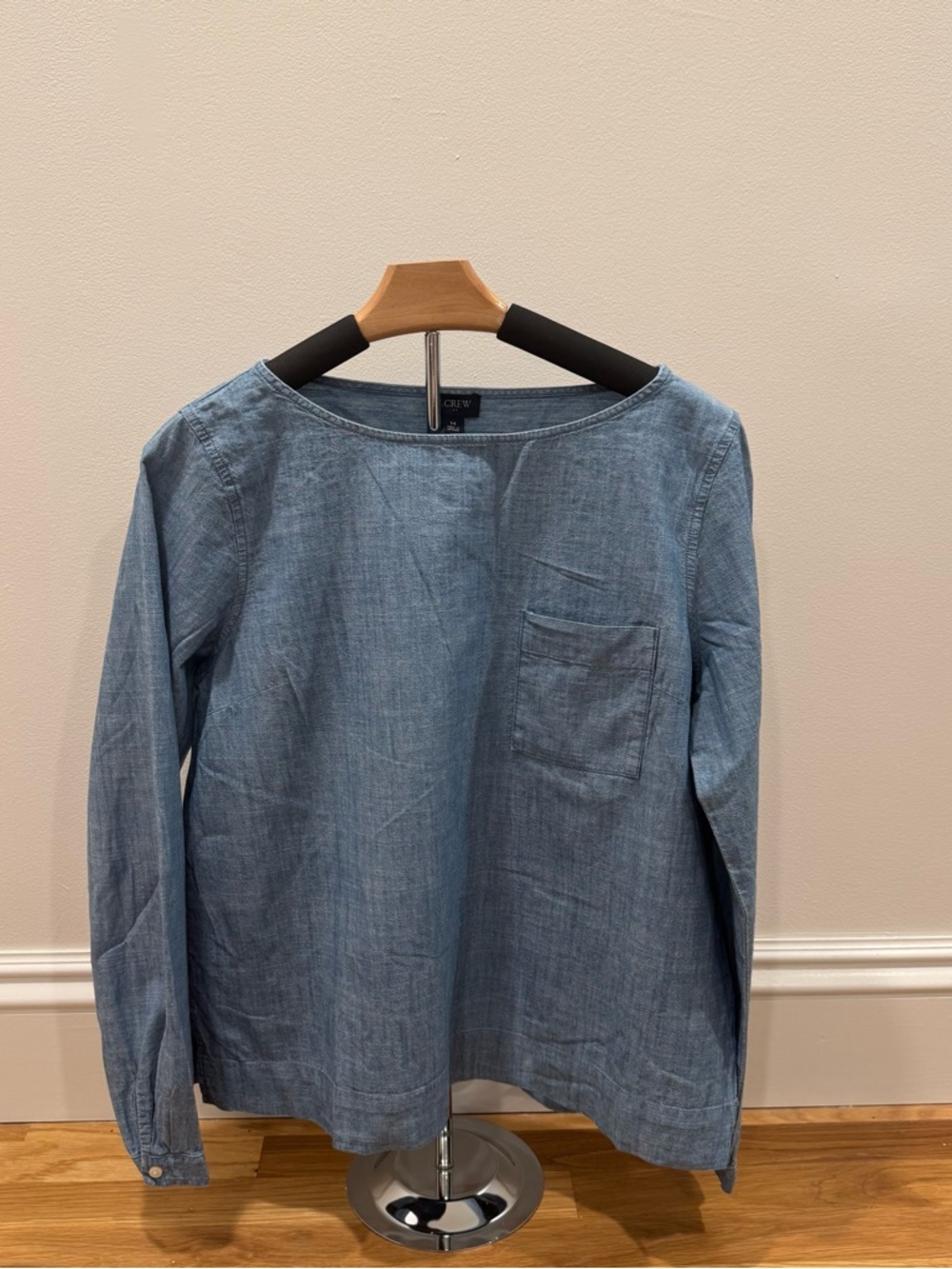 J.Crew Chambray Long Sleeve Top - Light Blue